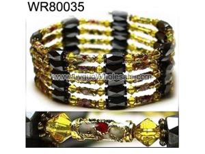 36inch Gold Cloisonne Magnetic Wrap Bracelet Necklace All in One Set